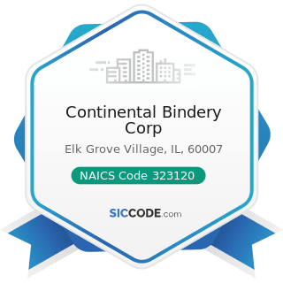 Continental Bindery Corp - NAICS Code 323120 - Support Activities for Printing