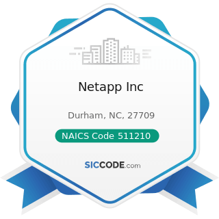 Netapp Inc - NAICS Code 511210 - Software Publishers