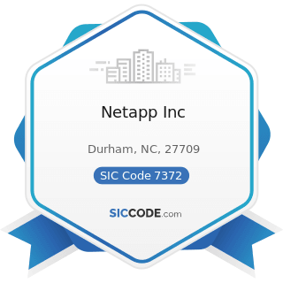 Netapp Inc - SIC Code 7372 - Prepackaged Software