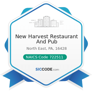New Harvest Restaurant And Pub - NAICS Code 722511 - Full-Service Restaurants