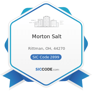 Morton Salt - SIC Code 2899 - Chemicals and Chemical Preparations, Not Elsewhere Classified