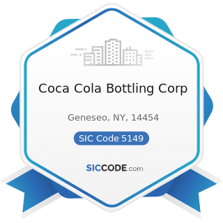 Coca Cola Bottling Corp - SIC Code 5149 - Groceries and Related Products, Not Elsewhere...