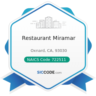 Restaurant Miramar - NAICS Code 722511 - Full-Service Restaurants