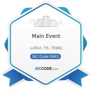 Main Event - SIC Code 5963 - Direct Selling Establishments