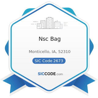 Nsc Bag - SIC Code 2673 - Plastics, Foil, and Coated Paper Bags