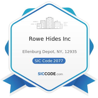 Rowe Hides Inc - SIC Code 2077 - Animal and Marine Fats and Oils