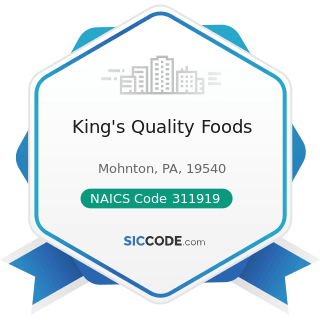 King's Quality Foods - NAICS Code 311919 - Other Snack Food Manufacturing