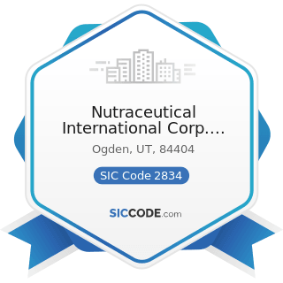 Nutraceutical International Corp. Manufacturing - SIC Code 2834 - Pharmaceutical Preparations