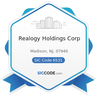 Realogy Holdings Corp - SIC Code 6531 - Real Estate Agents and Managers