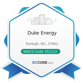 Duke Energy - NAICS Code 551112 - Offices of Other Holding Companies