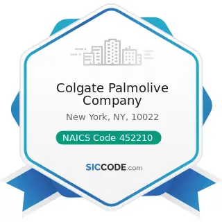 Colgate Palmolive Company - NAICS Code 452210 - Department Stores