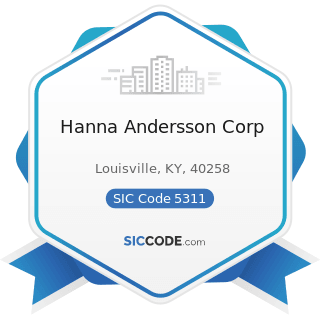 Hanna Andersson Corp - SIC Code 5311 - Department Stores