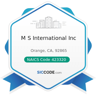 M S International Inc - NAICS Code 423320 - Brick, Stone, and Related Construction Material...