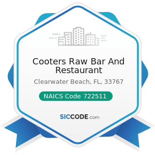 Cooters Raw Bar And Restaurant - NAICS Code 722511 - Full-Service Restaurants