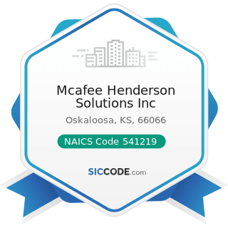 Mcafee Henderson Solutions Inc - NAICS Code 541219 - Other Accounting Services