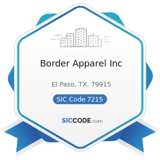 Border Apparel Inc - SIC Code 7215 - Coin-Operated Laundries and Drycleaning