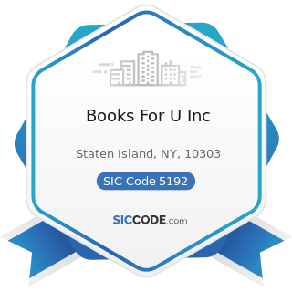 Books For U Inc - SIC Code 5192 - Books, Periodicals, and Newspapers