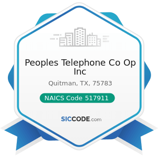 Peoples Telephone Co Op Inc - NAICS Code 517911 - Telecommunications Resellers
