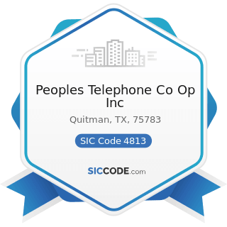 Peoples Telephone Co Op Inc - SIC Code 4813 - Telephone Communications, except Radiotelephone