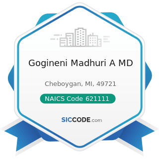 Gogineni Madhuri A MD - NAICS Code 621111 - Offices of Physicians (except Mental Health...