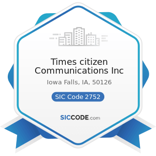Times citizen Communications Inc - SIC Code 2752 - Commercial Printing, Lithographic