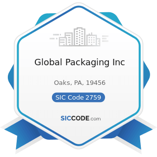 Global Packaging Inc - SIC Code 2759 - Commercial Printing, Not Elsewhere Classified