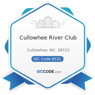 Cullowhee River Club - SIC Code 6531 - Real Estate Agents and Managers