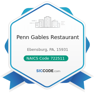 Penn Gables Restaurant - NAICS Code 722511 - Full-Service Restaurants