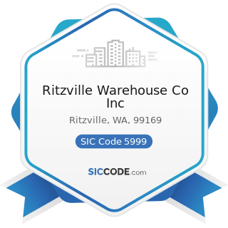 Ritzville Warehouse Co Inc - SIC Code 5999 - Miscellaneous Retail Stores, Not Elsewhere...