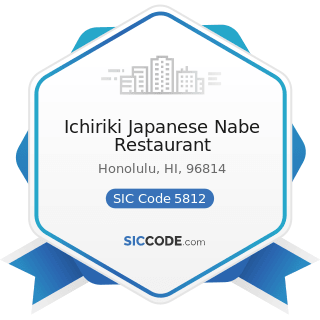 Ichiriki Japanese Nabe Restaurant - SIC Code 5812 - Eating Places