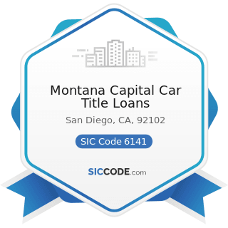 Montana Capital Car Title Loans - SIC Code 6141 - Personal Credit Institutions