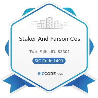 Staker And Parson Cos - SIC Code 1499 - Miscellaneous Nonmetallic Minerals, except Fuels