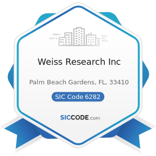 Weiss Research Inc - SIC Code 6282 - Investment Advice