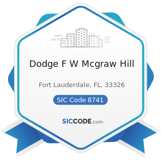 Dodge F W Mcgraw Hill - SIC Code 8741 - Management Services