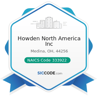 Howden North America Inc - NAICS Code 333922 - Conveyor and Conveying Equipment Manufacturing