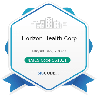 Horizon Health Corp - NAICS Code 561311 - Employment Placement Agencies