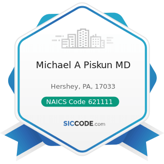 Michael A Piskun MD - NAICS Code 621111 - Offices of Physicians (except Mental Health...