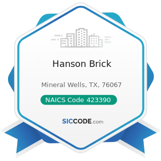 Hanson Brick - NAICS Code 423390 - Other Construction Material Merchant Wholesalers
