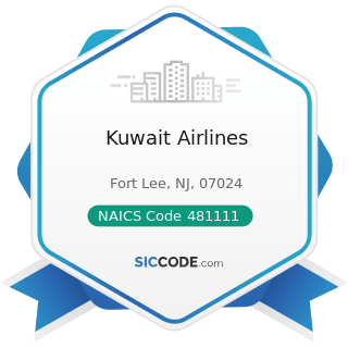 Kuwait Airlines - NAICS Code 481111 - Scheduled Passenger Air Transportation