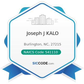 Joseph J KALO - NAICS Code 541110 - Offices of Lawyers