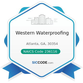 Western Waterproofing - NAICS Code 236116 - New Multifamily Housing Construction (except...