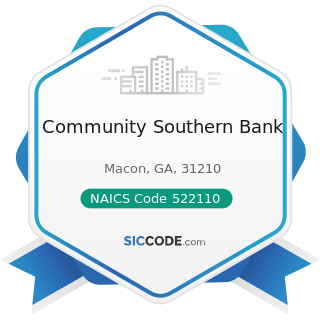 Community Southern Bank - NAICS Code 522110 - Commercial Banking