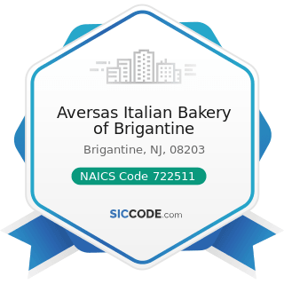 Aversas Italian Bakery of Brigantine - NAICS Code 722511 - Full-Service Restaurants