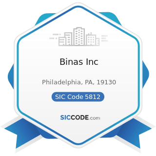 Binas Inc - SIC Code 5812 - Eating Places