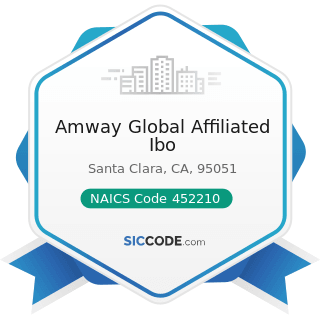 Amway Global Affiliated Ibo - NAICS Code 452210 - Department Stores