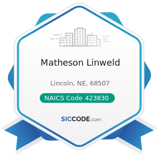 Matheson Linweld - NAICS Code 423830 - Industrial Machinery and Equipment Merchant Wholesalers
