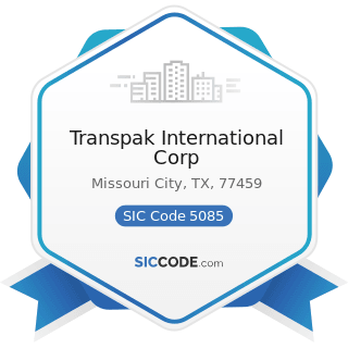 Transpak International Corp - SIC Code 5085 - Industrial Supplies