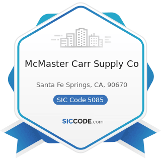 McMaster Carr Supply Co - SIC Code 5085 - Industrial Supplies