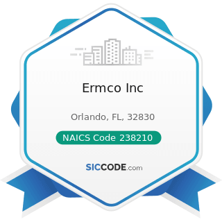 Ermco Inc - NAICS Code 238210 - Electrical Contractors and Other Wiring Installation Contractors