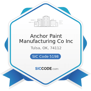 Anchor Paint Manufacturing Co Inc - SIC Code 5198 - Paints, Varnishes, and Supplies